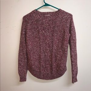 Women’s S SO (Kohl's) Pink and White Knit Sweater